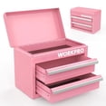 thumbnail image 1 of WORKPRO Mini Metal Tool Box, Cold Rolled Steel, 2 Drawers with Magnetic Tabs, PVC Liners, PP Feet Pads, Macaron, 10.8 x 5.9 x 8.2 in, 1 of 8