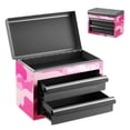 thumbnail image 1 of WORKPRO Mini Tool Box, 2-Drawer Metal Tool Chest with Ball Bearing Slides, Top Storage, Pink Camo, 1 of 8