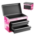 thumbnail image 1 of WORKPRO Mini Tool Box, 2-Drawer Metal Tool Chest with Ball Bearing Slides, Top Storage, Pink Camo, 1 of 9