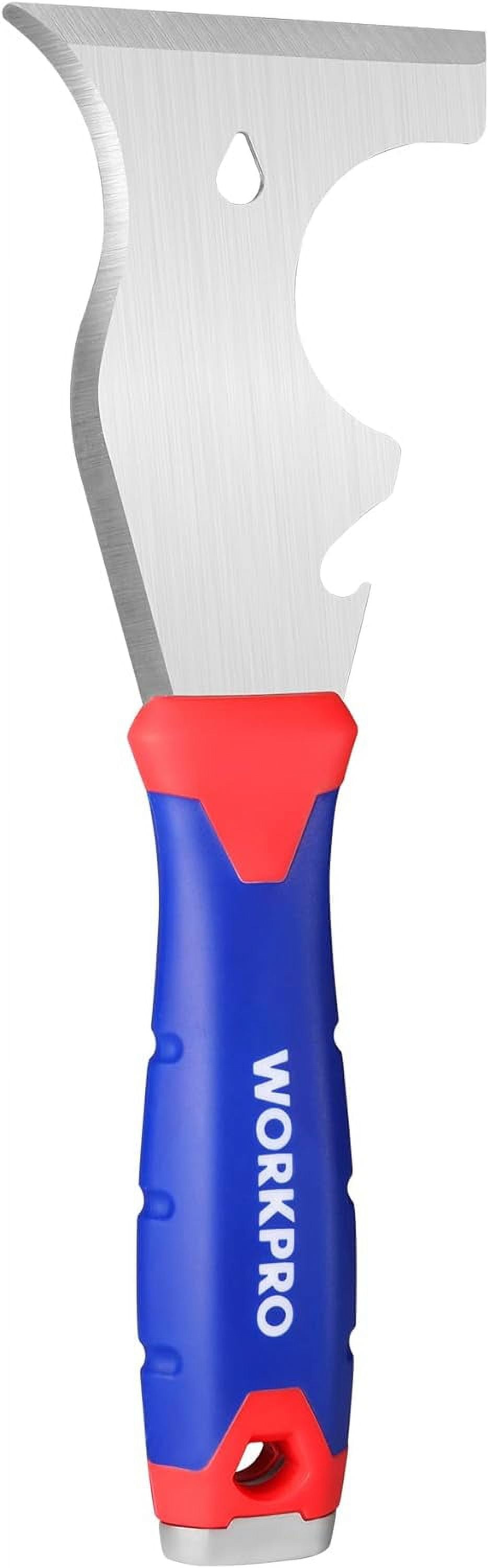 WORKPRO Paint Scraper, 8 in 1 Paint Remover, Metal Putty Knife with Hammer End and Can Opener