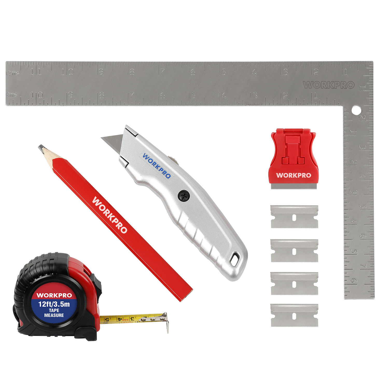 WORKPRO Measure, Mark, and Cut Kit for DIY Flooring and Home Projects (6-Pieces / Box)