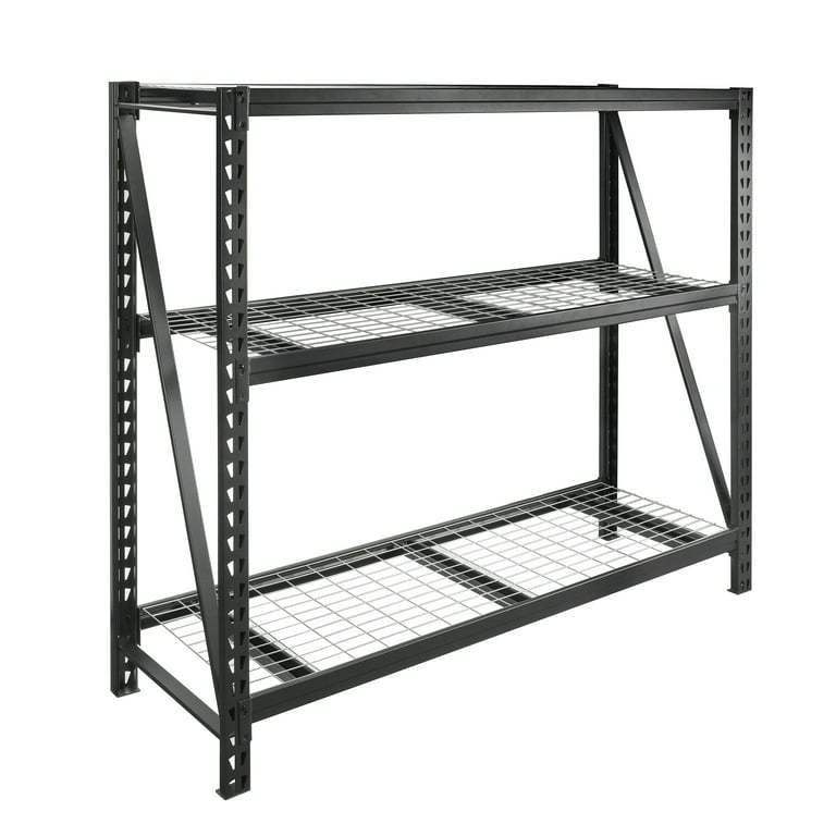 WORKPRO Steel 3-Tier Storage Shelf Unit 72H x 77W x 24D, 6000lb Total  Capacity, Black