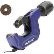 WORKPRO Tubing Cutter, 1/8 to 1-1/8inch Tube Cutter, Heavy Duty Pipe Cutter for Thin Copper PVC Aluminum Pipes, with Deburring Reamer Ultra-Sharp Spare Cutting Wheel
