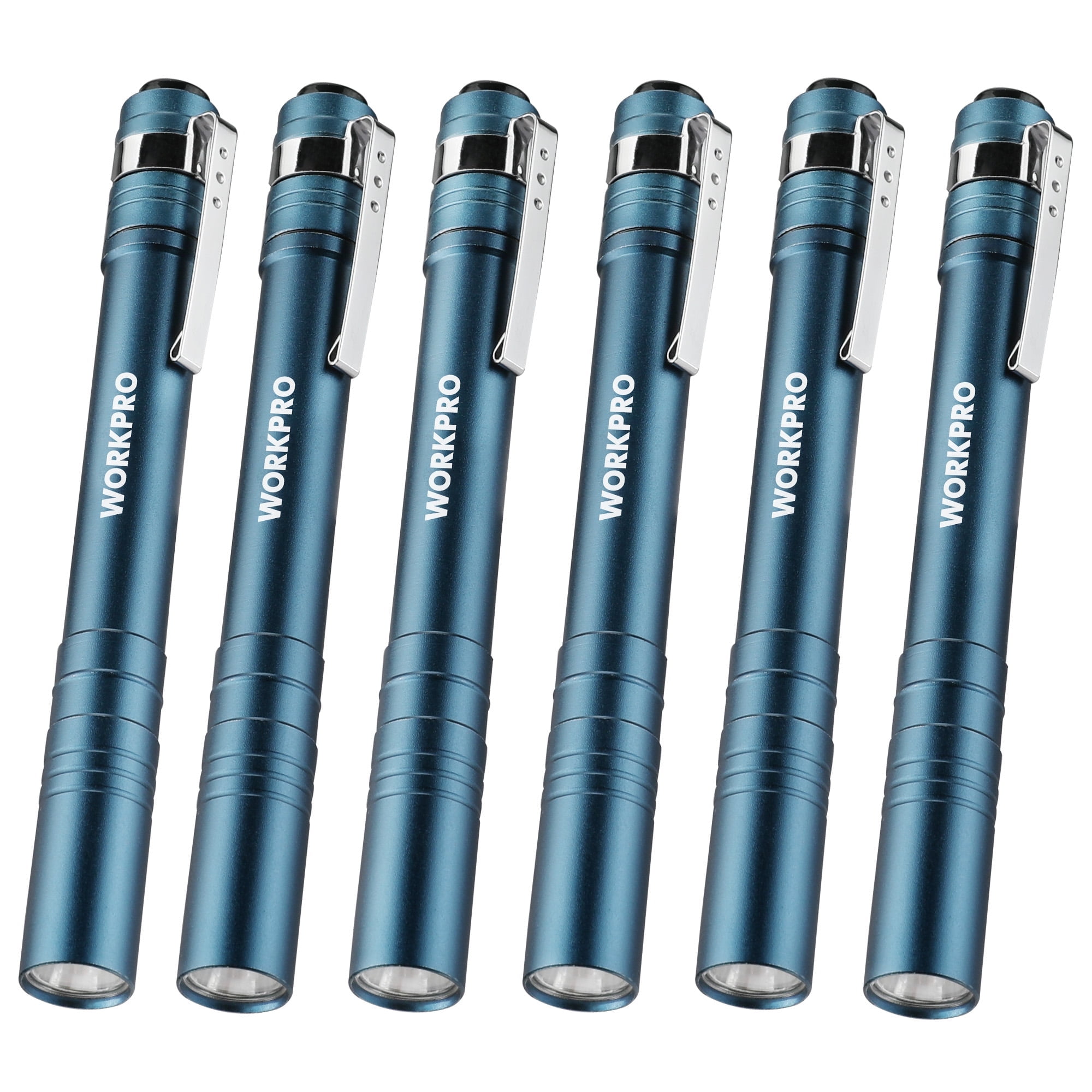 WORKPRO 6-Pack LED Pen Light, Aluminum Pen Flashlights, Pocket