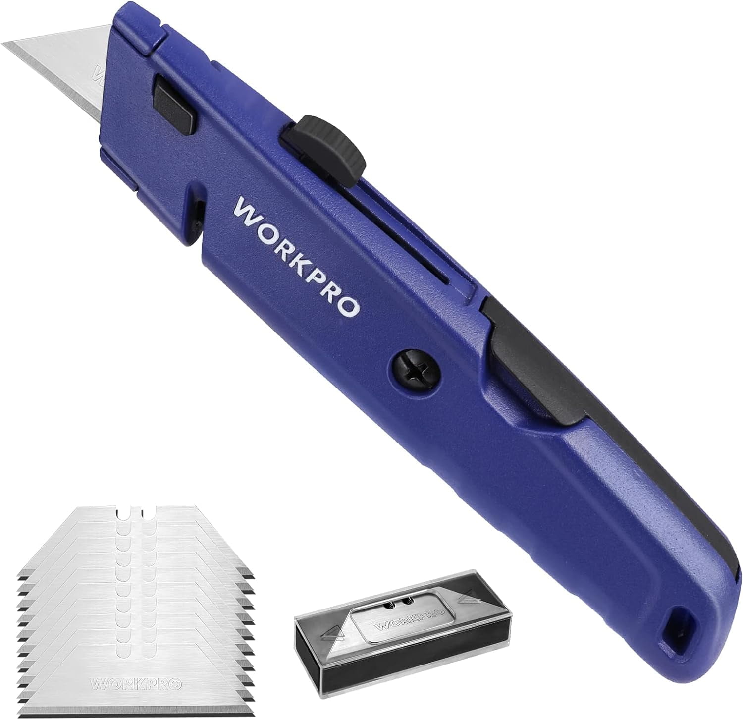 WORKPRO Retractable Box Cutter, Quick Change Utility Knife with Extra