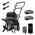 WORKPROX 40V Cordless Garden Tiller, 12-Inch Cultivator with 16 Steel ...
