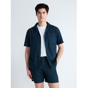 Men's Cotton Workwear Camp Shirt with Short Sleeves, Sizes S-3XL