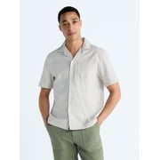Men's Cotton Workwear Camp Shirt with Short Sleeves, Sizes S-3XL