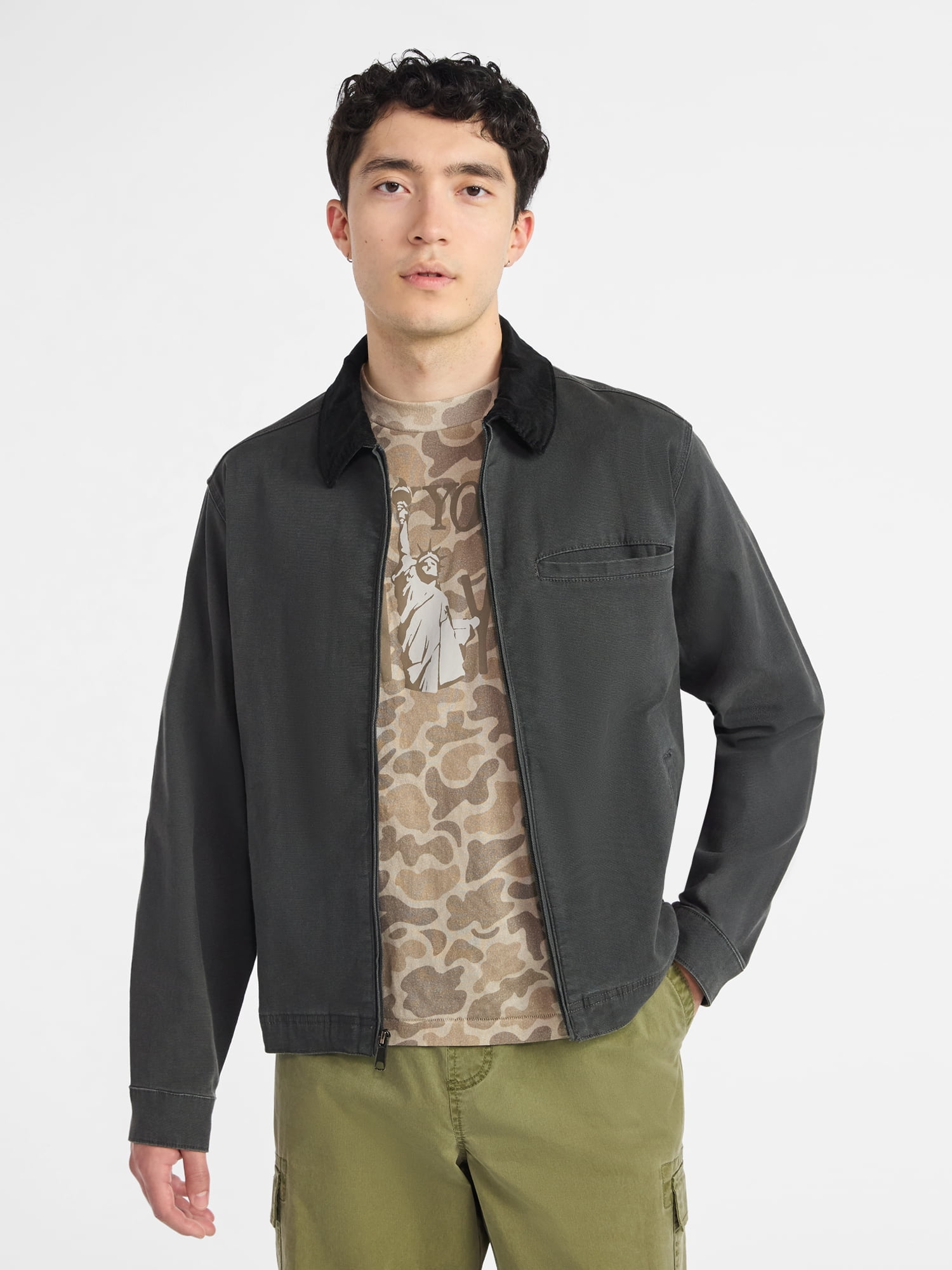 No Boundaries Men's and Big Men's Workwear Garage Jacket, Size S-3XL
