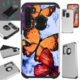 thumbnail image 1 of WORLD ACC Fusion Phone Case Compatible with Samsung Galaxy A21 + TEMPERED GLASS Hybrid Cover (Orange Butterfly), 1 of 1