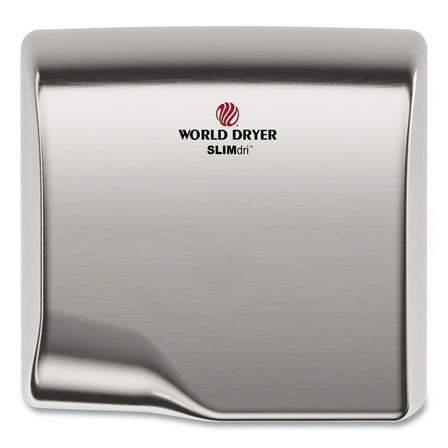 WORLD DRYER SLIMdri Hand Dryer, Brushed Stainless Steel -WRLL973A