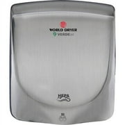 WORLD DRYER VERDEdri Hand Dryer, 13.38 x 11.75 x 4, Stainless Steel, Brushed -WRLQ973A