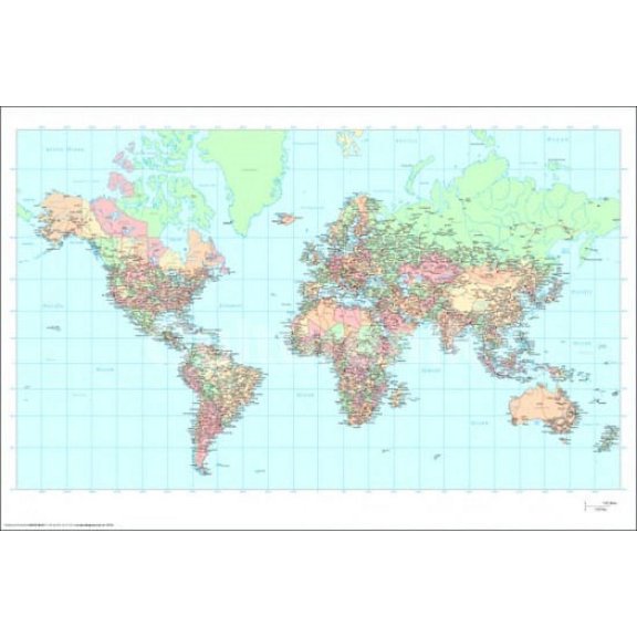WORLD MAP Poster - 22 x 34 inches