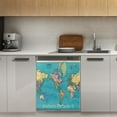 thumbnail image 1 of WORLD MAP Print, World Chart Dishwasher Magnet Cover Decorative Sticker for Home Cabinet Kitchen 23" x26", 1 of 5