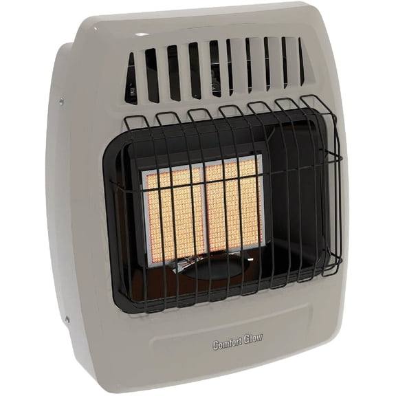 Comfort Glow Gas Wall Heater KWN211 - 12000 BTU, Adjustable, Manual Control - Gray