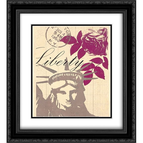 WORLD TOUR LIBERTY 2x Matted 20x22 Black Ornate Framed Art Print by Z Studio
