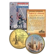 WORLD TRADE CENTER 10th Anniversary 9/11 NY State Quarter Coin 24K Gold Plated