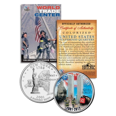 WORLD TRADE CENTER * 11th Anniversary * NEVER FORGET 9/11 NY Quarter US Coin WTC