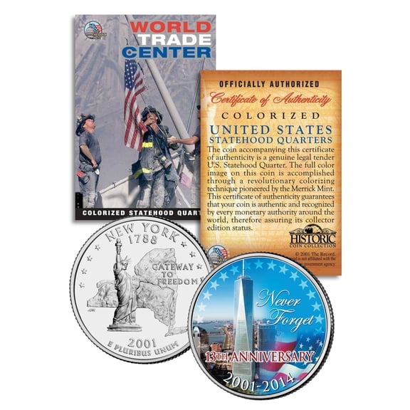 WORLD TRADE CENTER * 13th Anniversary * FREEDOM TOWER 9/11 NY State Quarter Coin