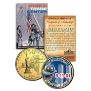 WORLD TRADE CENTER * 4th Anniversary * 9/11 NY Quarter Coin 24K Gold Plated