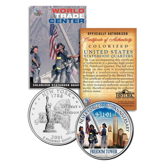 WORLD TRADE CENTER * 6th Anniversary * FREEDOM TOWER 9/11 NY Quarter US Coin WTC