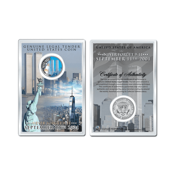 WORLD TRADE CENTER - Never Forget JFK Half Dollar U.S. Coin in PREMIUM HOLDER