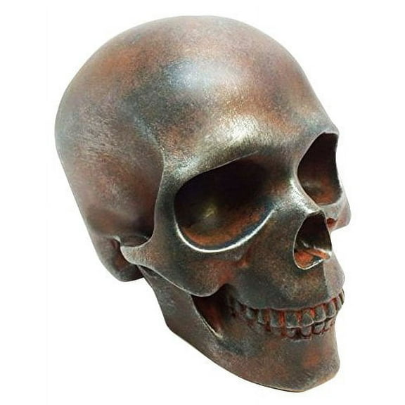 WORLD WAR RUSTED SKULL STATUE SKELETON FIGURINE 7" LONG HUMAN HEAD