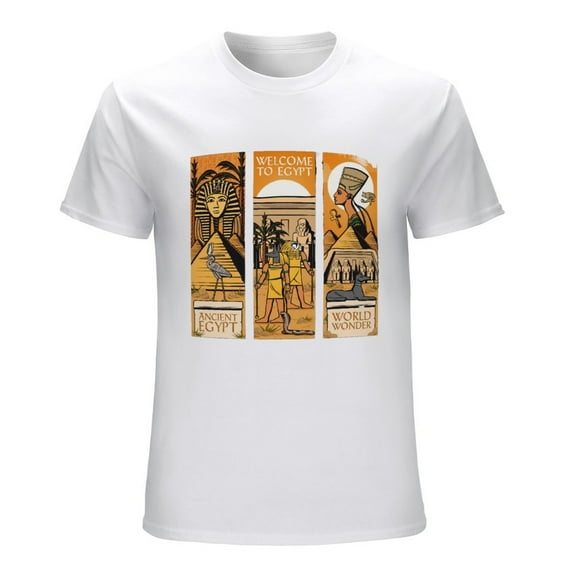 WORLD WONDER Vintage T-shirt Mens Cotton Classic Crewneck Short Sleeve Tees Unisex White S