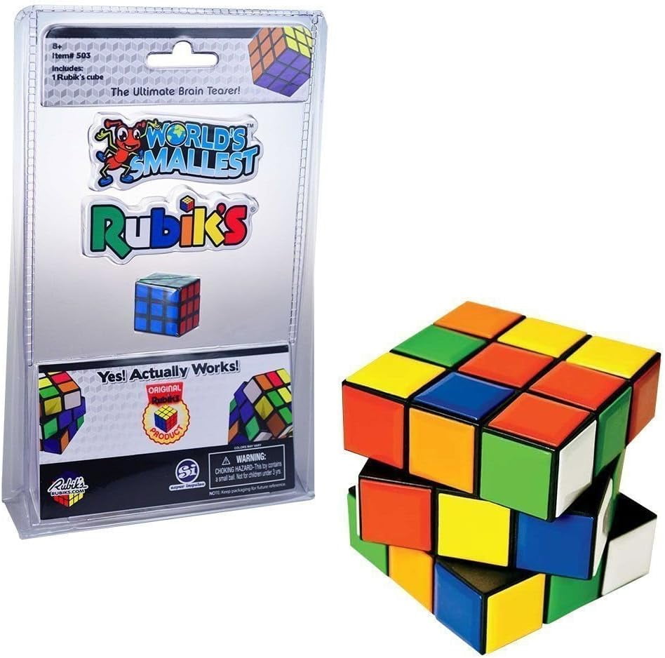 World's Smallest Rubik's Cube - Mini Puzzle, Travel Toy, Brain