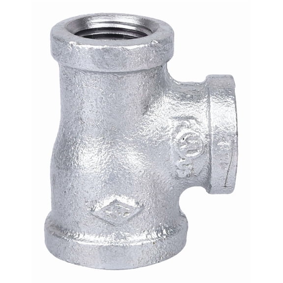 WORLDWIDE SOURCING PPG130R-20X15X15 Pipe Reducing Tee, 3/4 x 1/2 x 1/2 in, Threaded, Steel