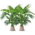 thumbnail image 1 of WORTH 4ft Artificial Areca Palm Plant 2 Packs in Pot, Lifelike Faux Silk Plant for Home Decor, Includes Two Linen Bags & 20g Dry Moss, Perfect Indoor Artificial Palm Tree, 1 of 6