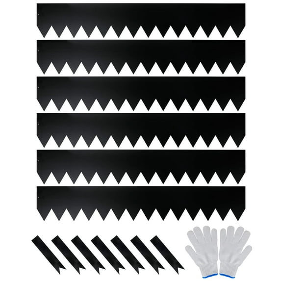 WORTH 6 pcs 40" L x 6.5" H Metal Landscape Edging, Garden Border Edging with 7 Clips & Gloves, Edging Border for Garden Courtyard