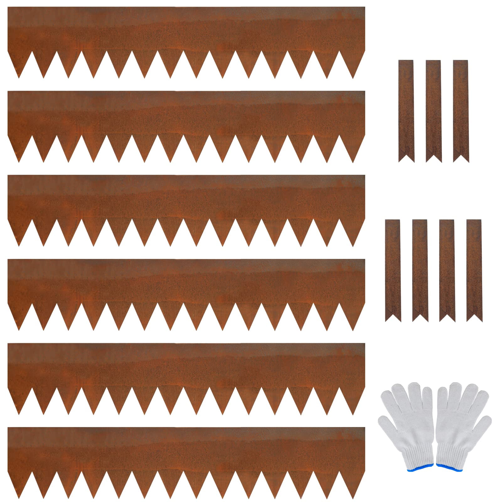 WORTH 6 pcs 40" L x 8" H Metal Landscape Edging, Garden Border Edging