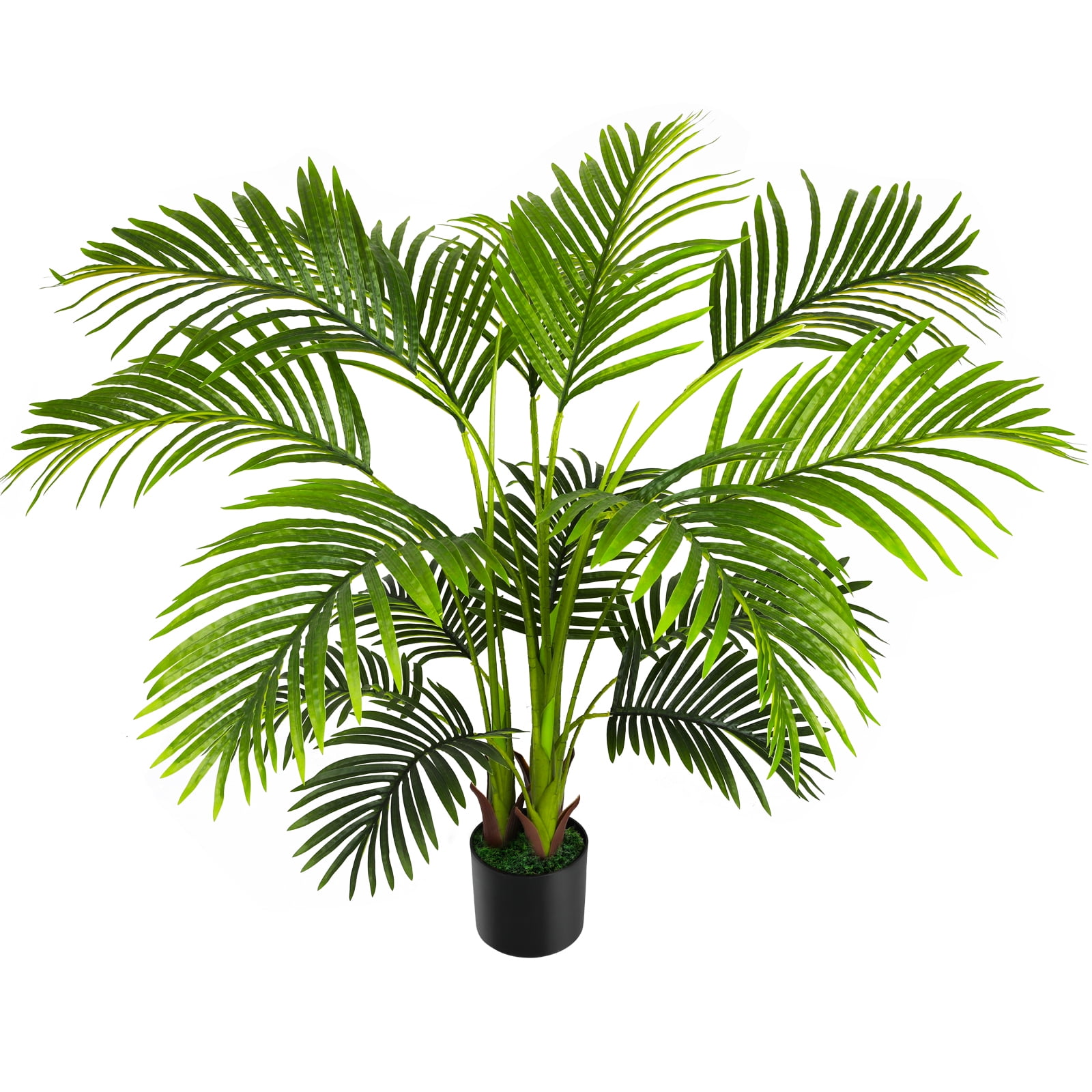 46" Light Green Artificial Areca Palm Tree in Black Pot