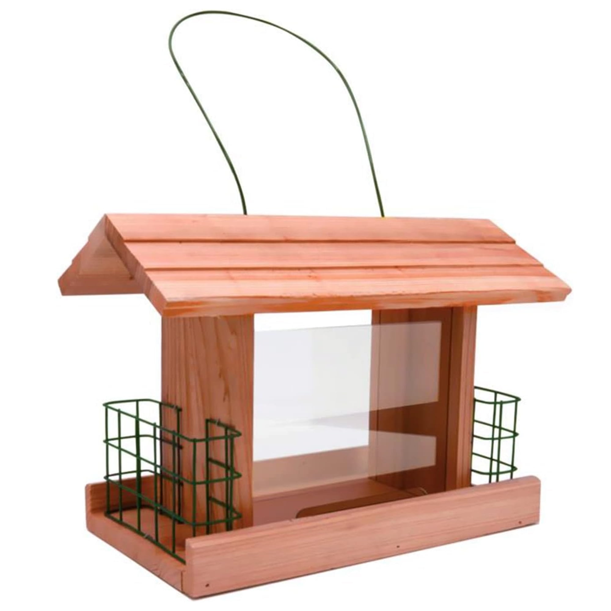 WORTH Cedar Wooden Wild Bird Feeder for Outside, Squirrel Proof Bird