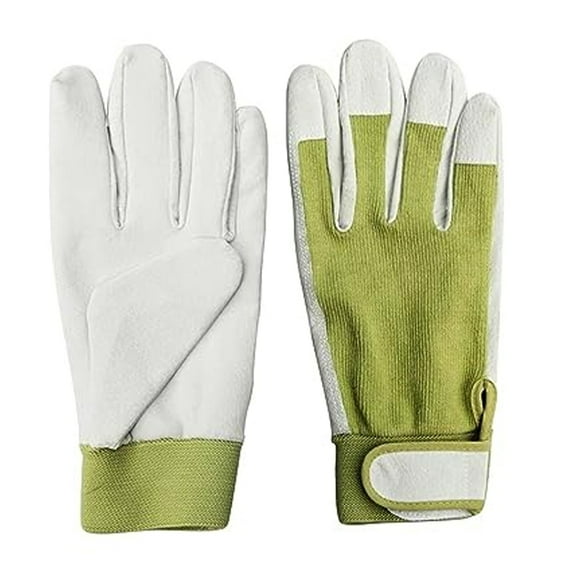 WORTH Fabric & Leather Outdoor Working Gloves - Cotton Knitted Fabric - Leather Work Gloves