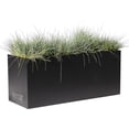 thumbnail image 1 of WORTH Metal Steel Planters 30" L.x11 W.x13 H. Rectangular Trough Planter Box, No Assembly Required, with 2 Mesh Vents, Unique Shape & Functional Design, Indoor Outdoor Home Garden - Black, 1 of 8