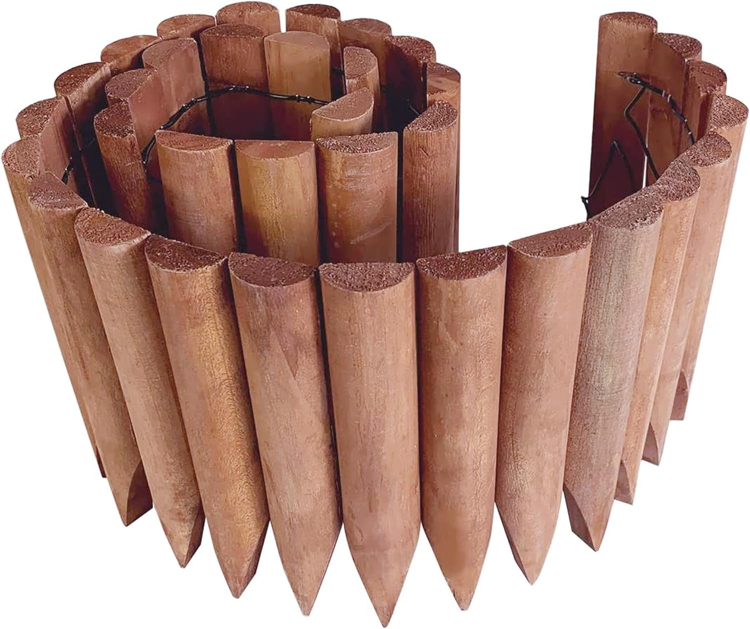 WORTH Wooden Short Fence Outdoor Landscape Edging for Greenhouse, Garden or Indoor House, 7.9'' H x 47'' L, Brown