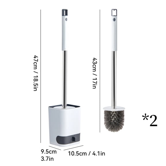 WORTHBUY Plastic Wall Mounted No Dead Corner Toilet Cleaning Brush With Drain Base Long Handle Toilet Brush Bathroom Accessories