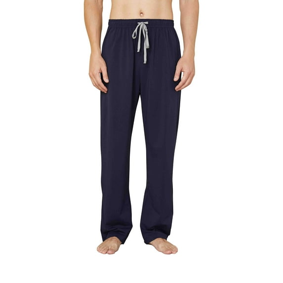 WORW Mens Pajama Pants, Soft Cotton Sleep Lounge Pants - Navy, XX-Large