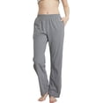 thumbnail image 1 of WORW Womens Casual Long Pajama Lounge Pants, Solid Cotton Sleepwear Pj Bottoms with Pockets, 1 of 4