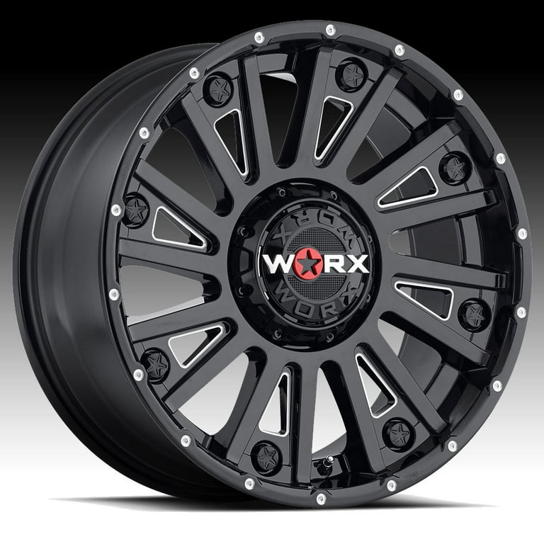 WORX 810bm sentry 18x9 12et 87.00mm gloss black with milled