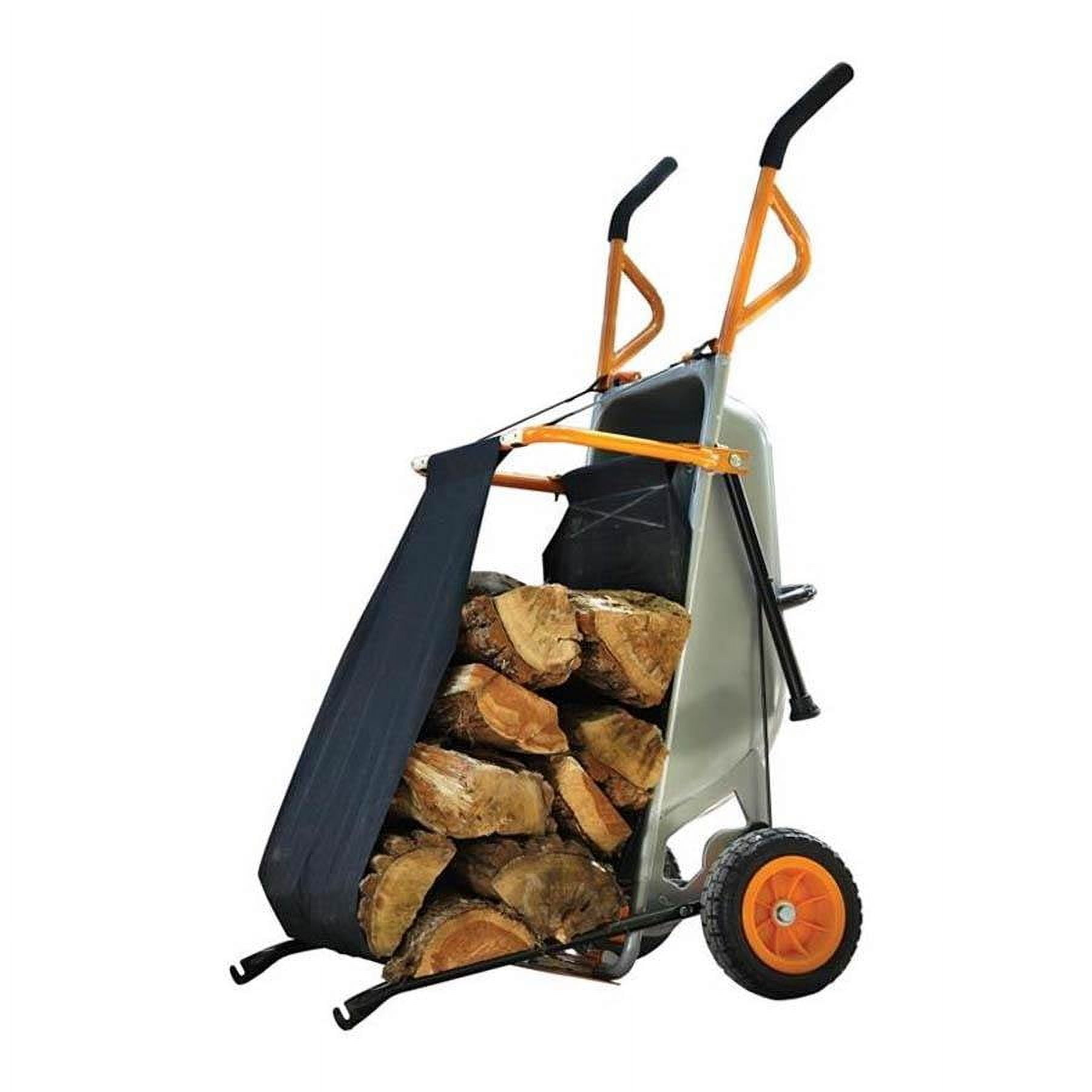 Heavy-Duty Steel Firewood Carrier Attachment for Wheelbarrow