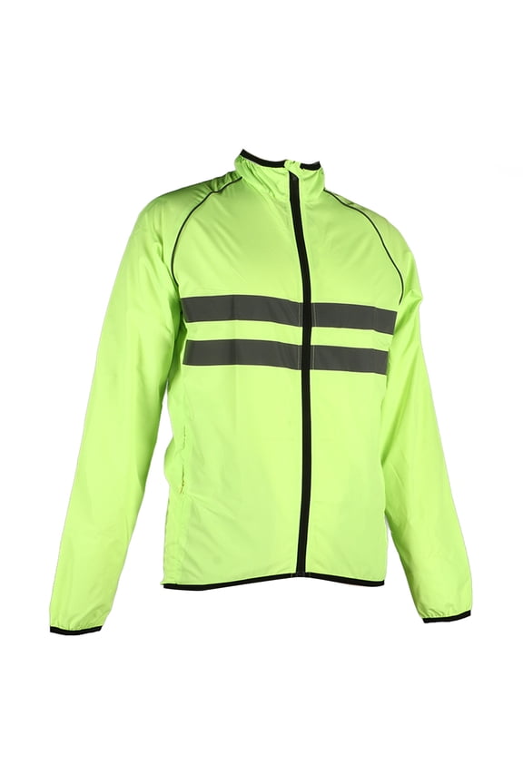 Reflective Jacket Breathable Cycling Coat Long Sleeves Polyester with Pockets for Outdoor M