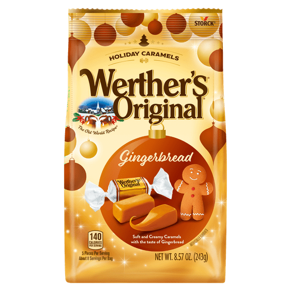 Werther's Original Soft and Creamy Caramel Gingerbread Candy, 8.57 oz. Bag