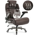 thumbnail image 1 of WOSDOM 700lbs Big and Tall Office Chair, Heavy Duty Executive Chair, Extra Wide Seat, Adjustable Headrest and Lumbar Support, 3D Flip up Arms, Brown, 1 of 9