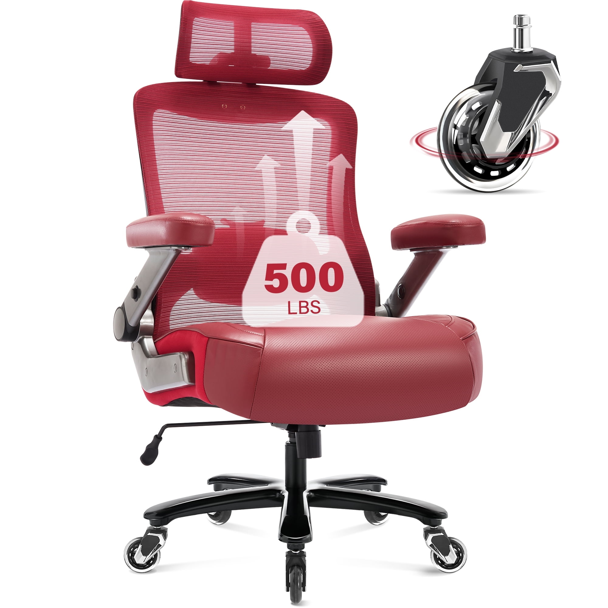 WOSDOM Big and Tall Mesh Office Desk Chair 500 lb, Ergonomic