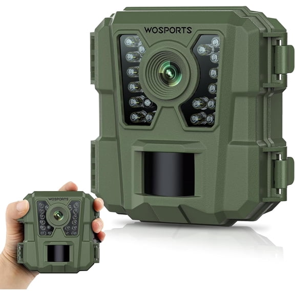 WOSPORTS Mini Trail Camera 24MP 1080P HD Game with Night Vision Motion Activated Waterproof,Trail Cam Fast Trigger Time for Outdoor Wildlife Monitoring