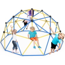 WOSTOO 10FT Kids Climbing Dome, Outdoor Jungle Gym & Play Set for Toddlers and Kids 3-10 Years, 880lbs Capacity, Yellow