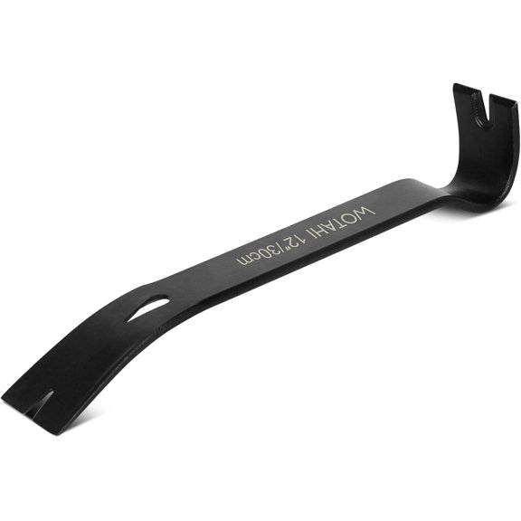 WOTAHI 12 Inch Crow Bar Pry Bar, Heavy Duty Nail Puller Forged from High-Carbon Steel, Multi-Purpose Pry Bar for Pulling Nails, Lifting and Scraping